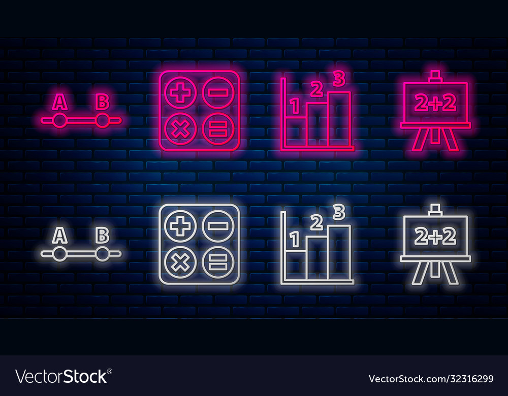 Set line square root graph schedule chart vector image Set line square root graph schedule chart