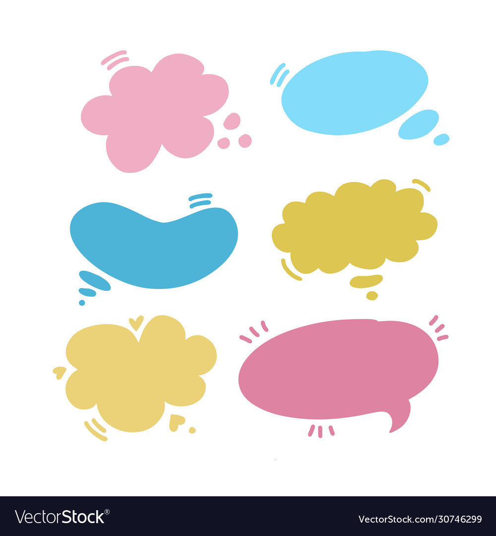 Set speech bubbles different colours and Vector Image