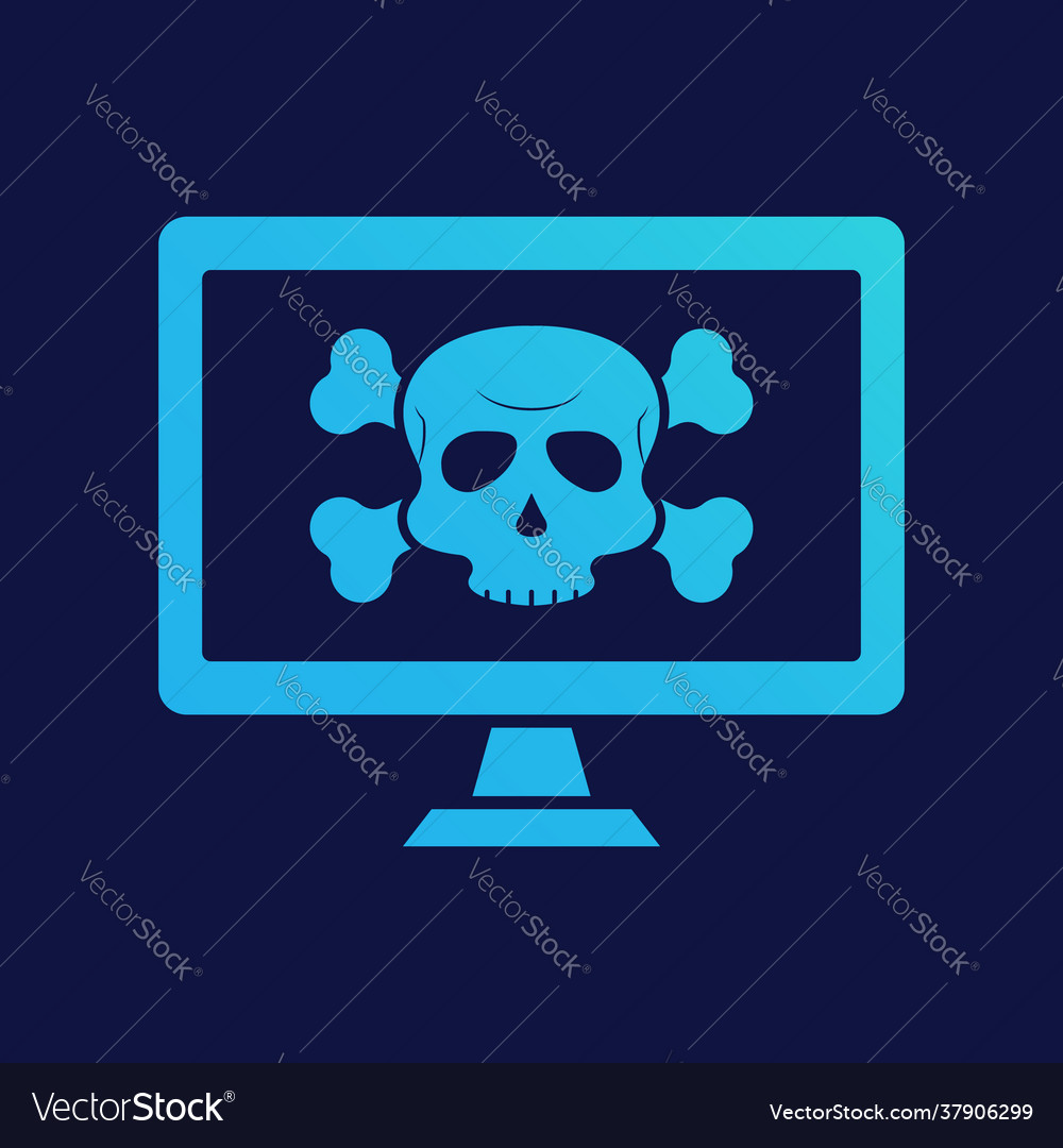 Virus alert icon computer with vector image Virus alert icon computer with