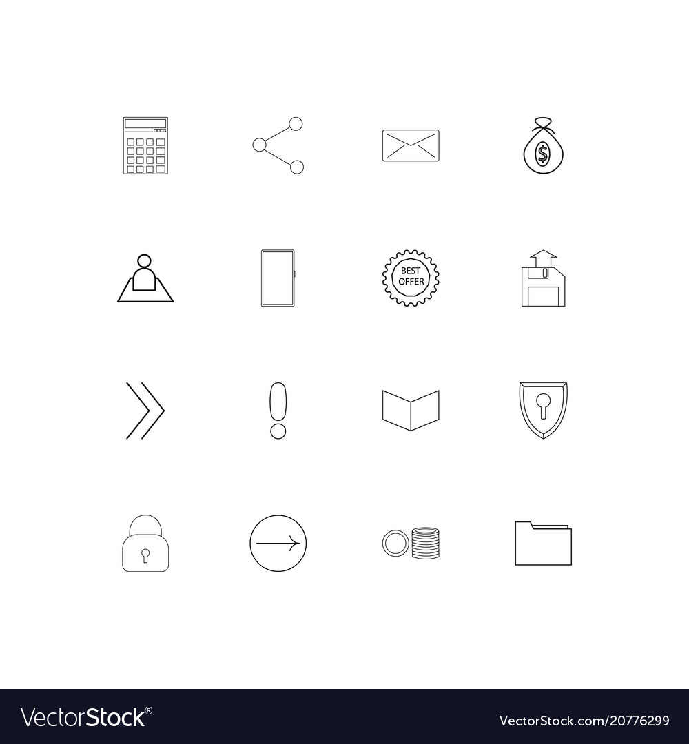 Web linear thin icons set outlined simple