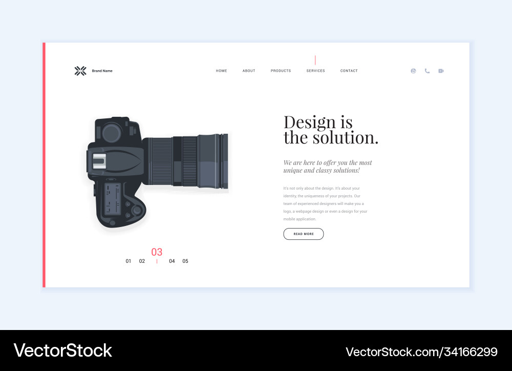 Website template design Royalty Free Vector Image