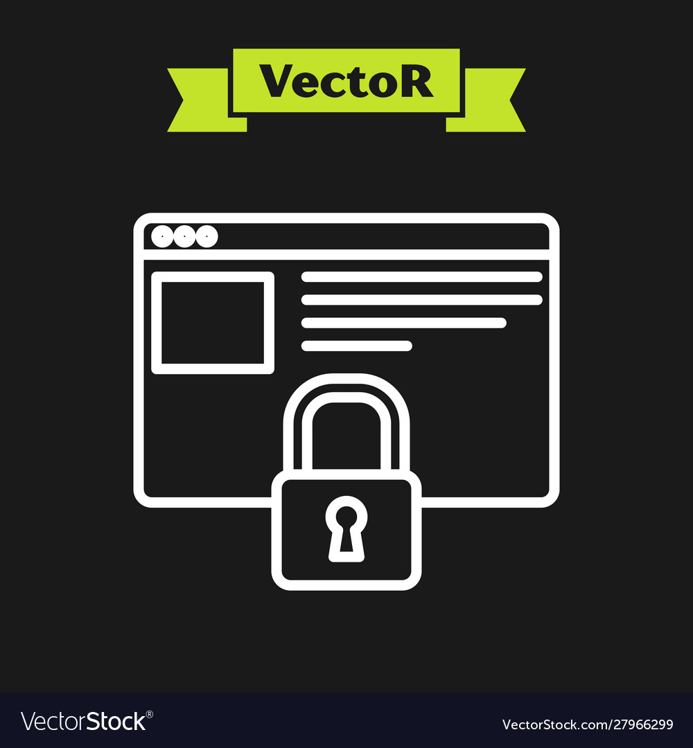 White line sichern Sie Ihre Website mit https ssl icon vector image White line sichern Sie Ihre Website mit https ssl icon