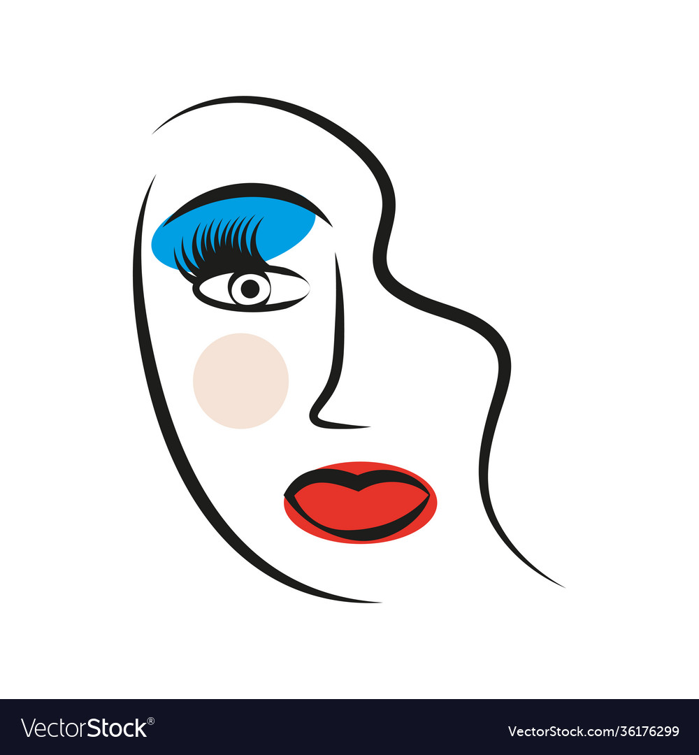 Woman portrait in modern abstract style Royalty Free Vector