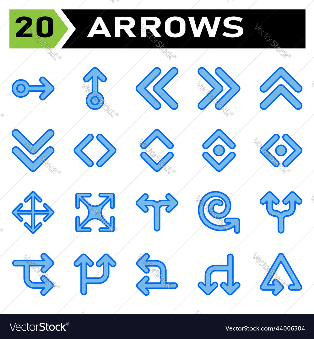 Arrows icon set include arrow right