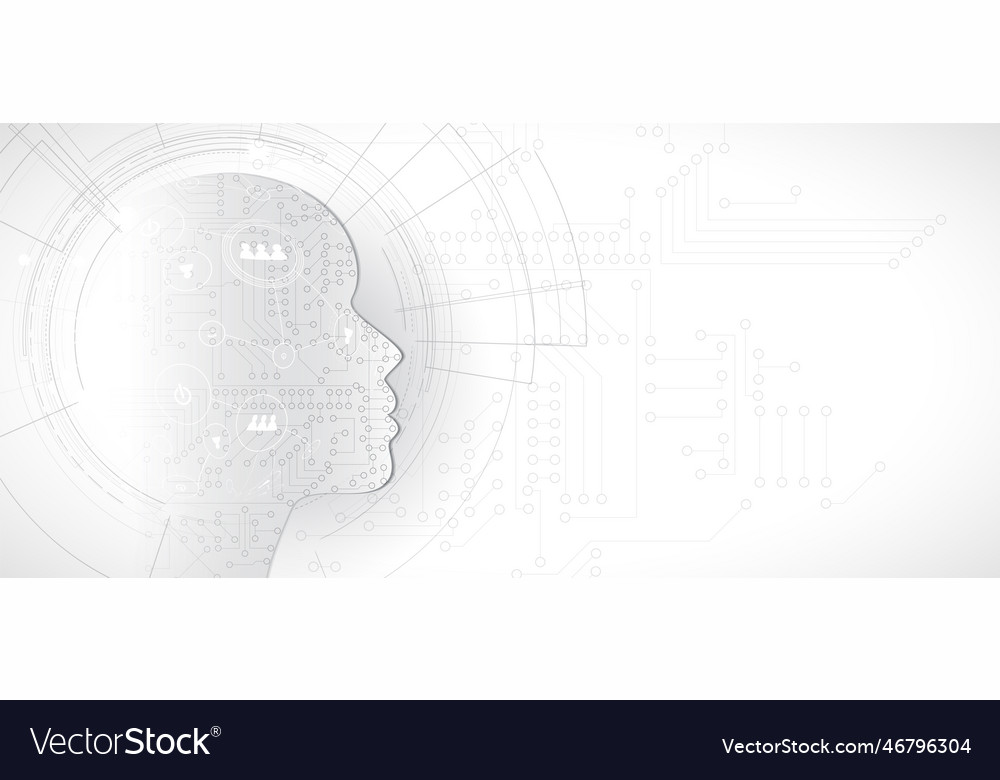 Artificial intelligence technology web background vector image Artificial intelligence technology web background