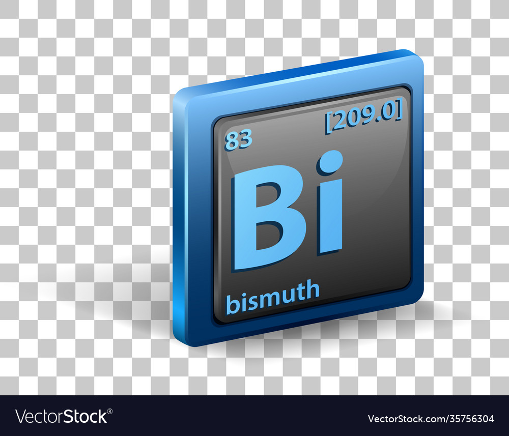 Bismuth chemical element symbol vector image Bismuth chemical element symbol