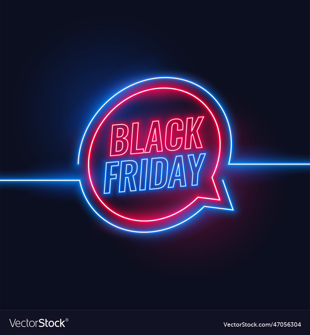 Schwarz friday Neon Stil Lichter Hintergrund Design