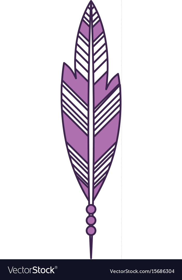 Boho style decorative feather Royalty Free Vector Image