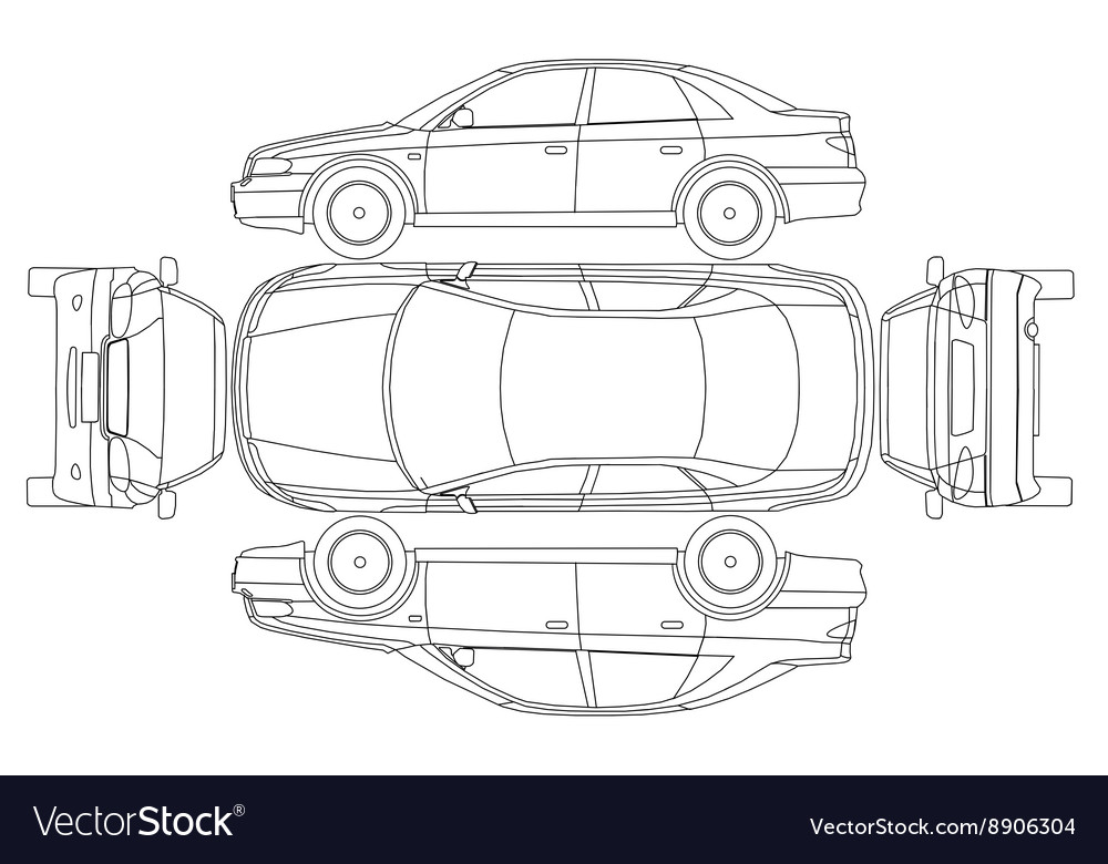 Car line draw insurance rent damage condition Vector Image