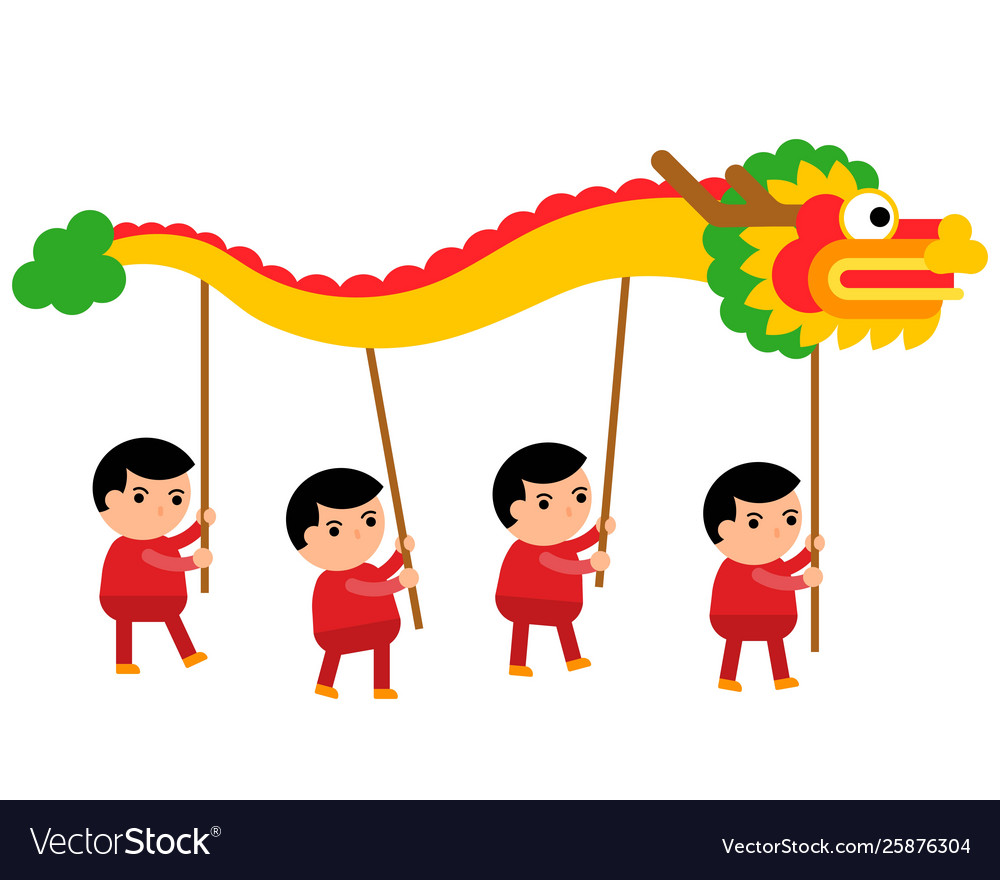 China new year flat design golden dragon Vector Image