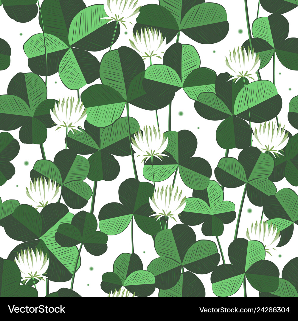 Clover Leaf Seamless Pattern Royalty Free Vector Image