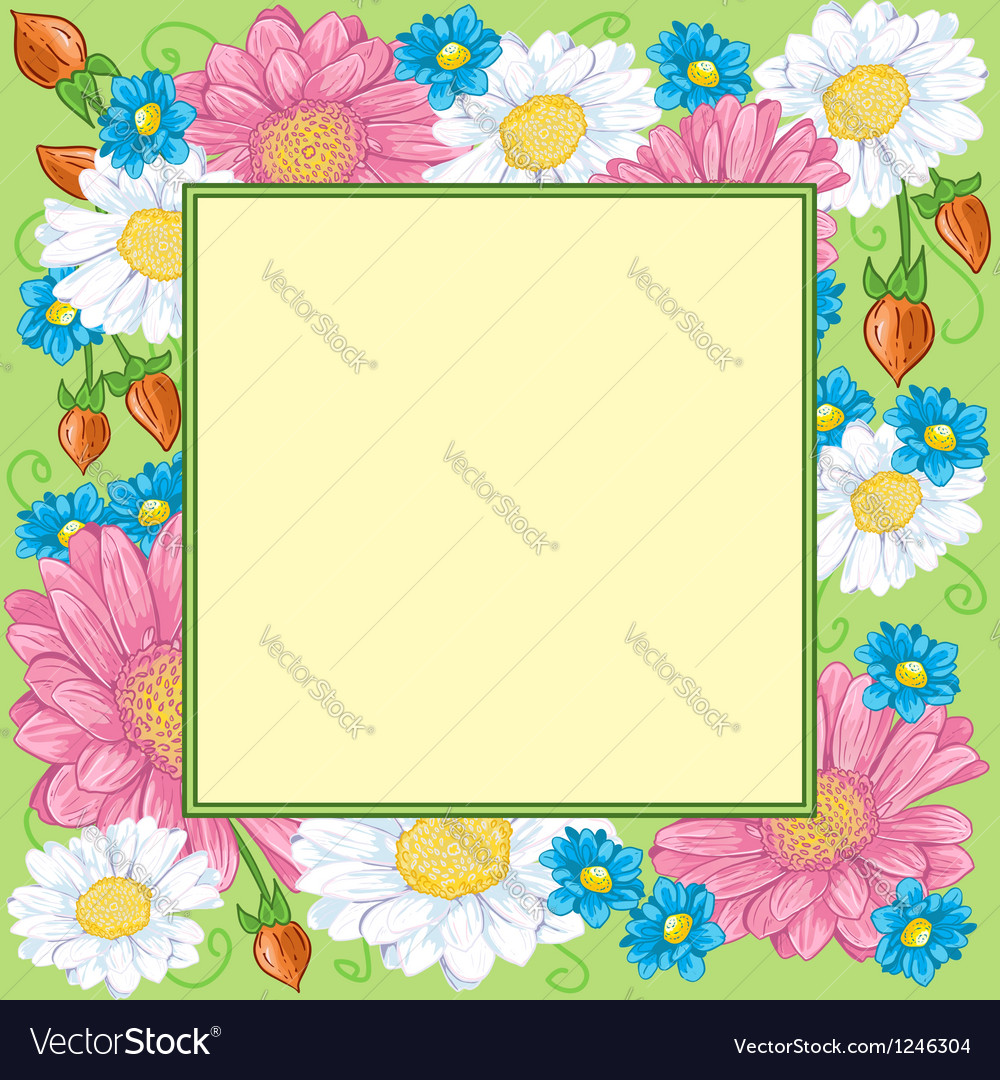 Floral frame with chamomiles