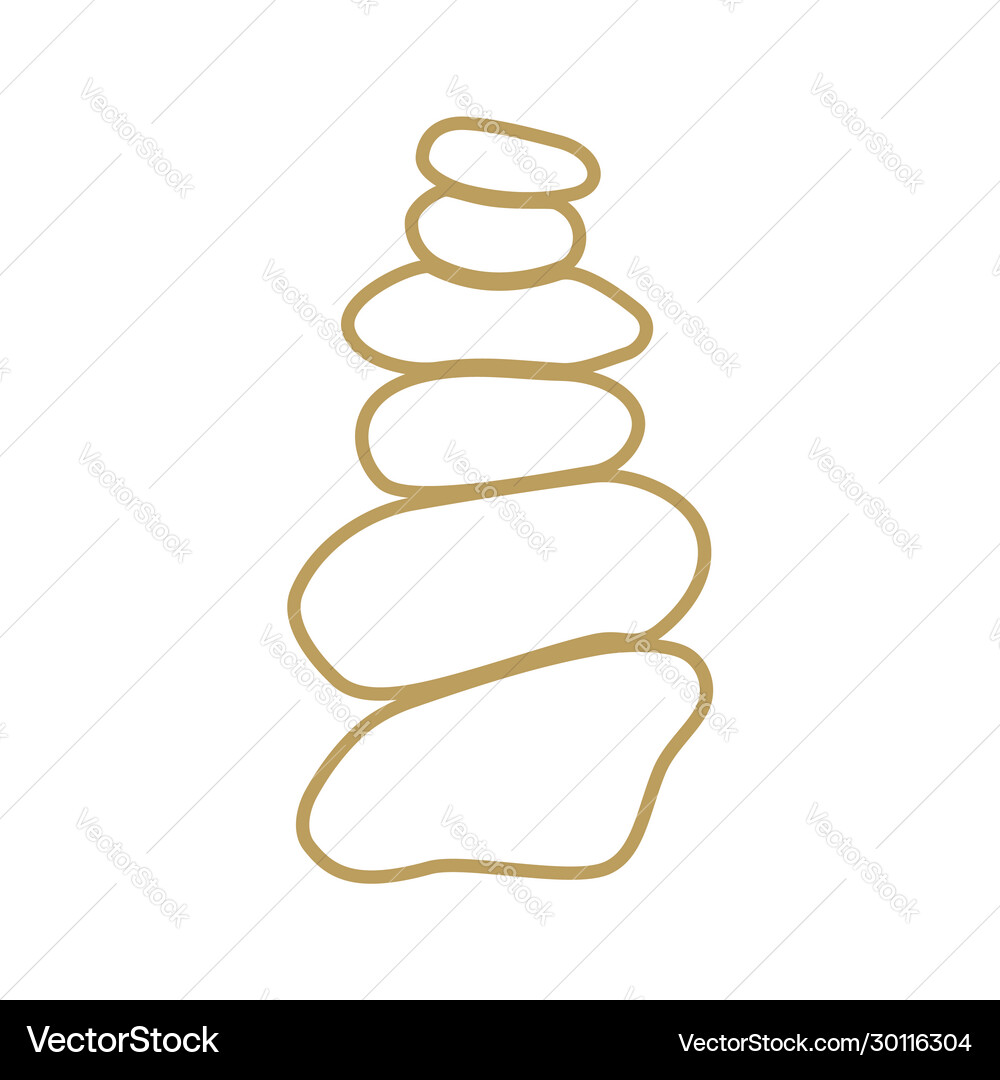 Golden rock balance Royalty Free Vector Image - VectorStock