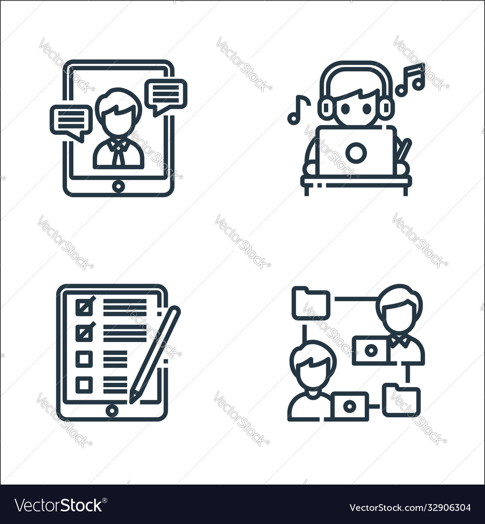 Home line icons linear set quality vector image Home line icons linear set quality