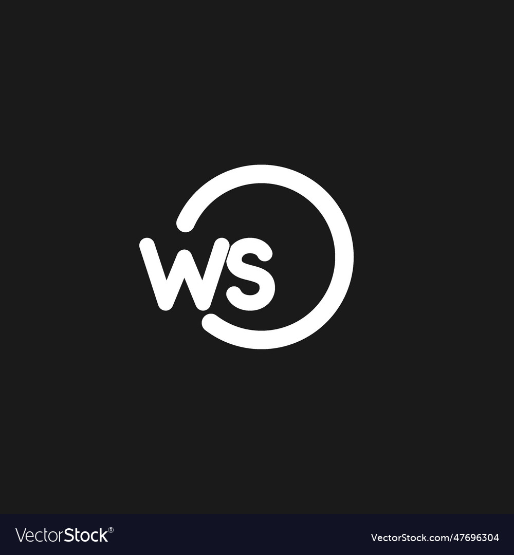 Initials ws logo monogram with simple circles