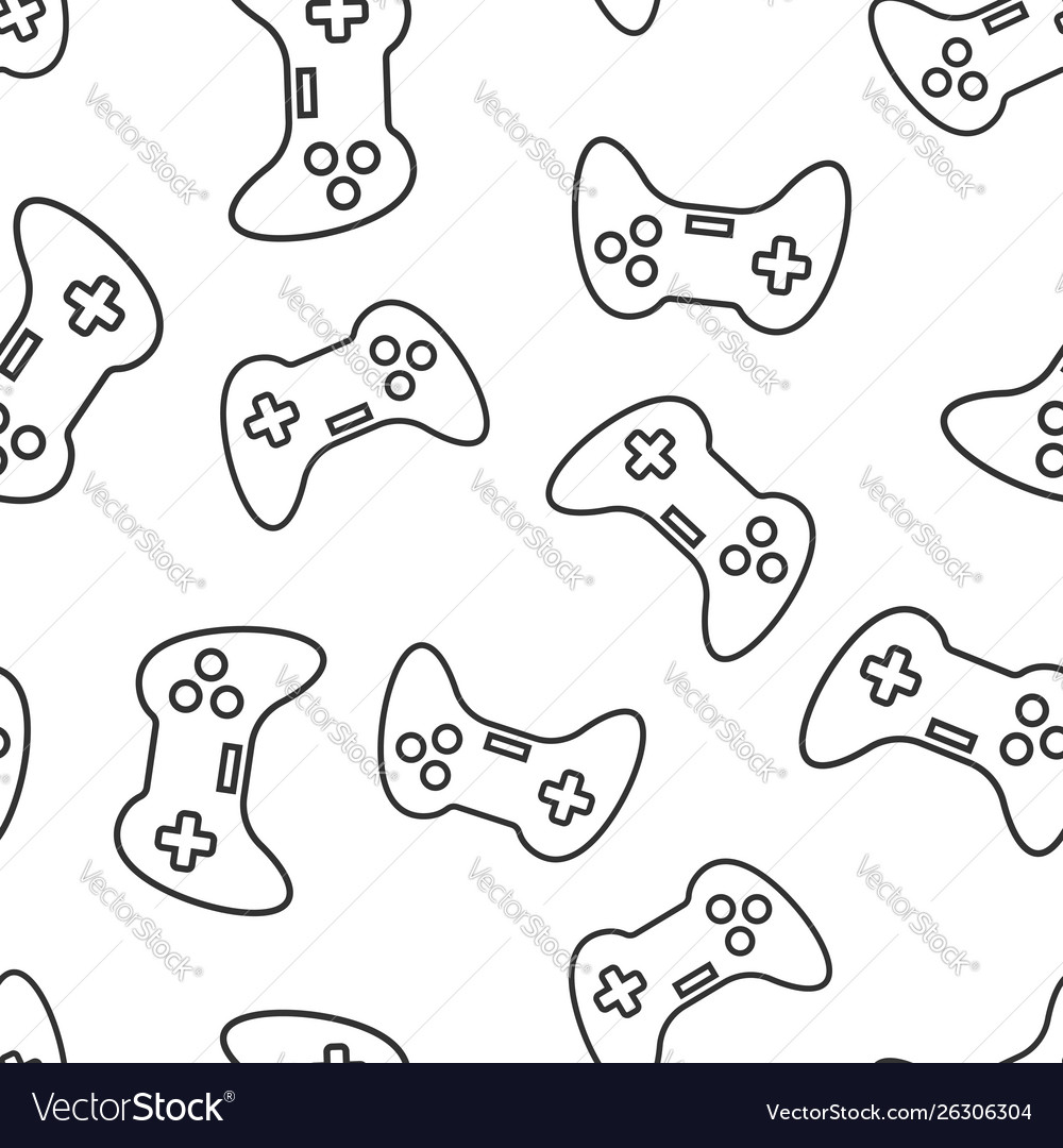 Joystick sign icon seamless pattern background vector image Joystick sign icon seamless pattern background