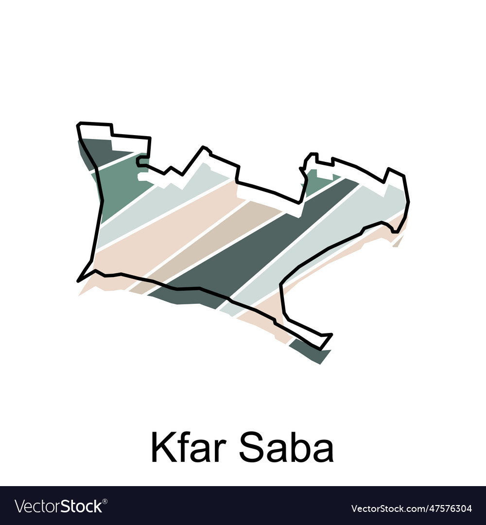 Kfar saba map icon design vector image Kfar saba map icon design