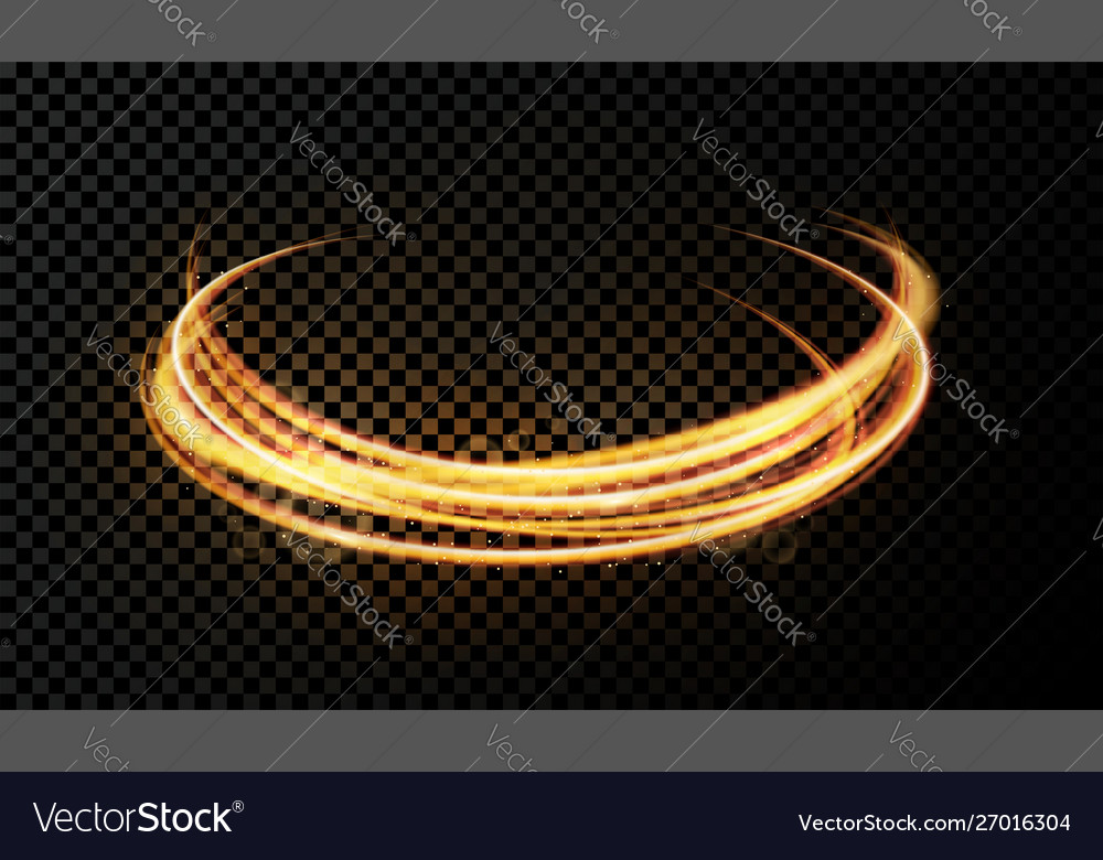 Light effect on transparent background golden Vector Image