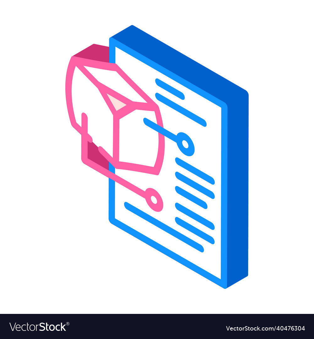 Modeling data science isometric icon vector image Modeling data science isometric icon