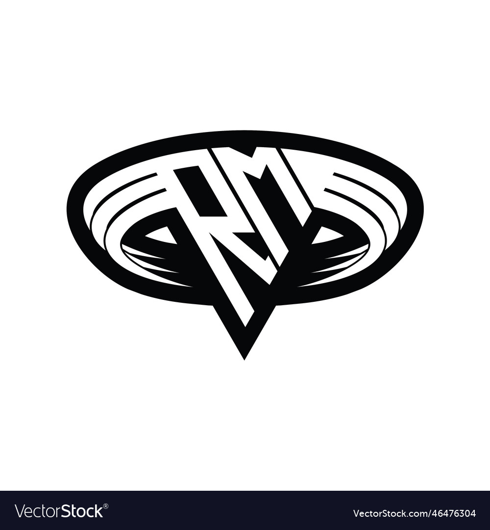 Rm logo monogram with triangle shape slice Vector Image Rm logo monogram with triangle shape slice