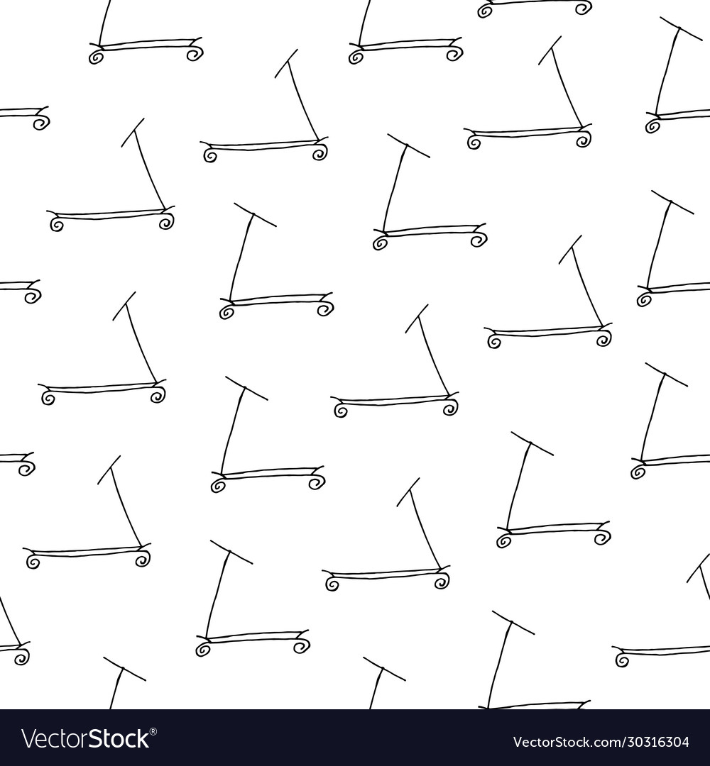 Seamless pattern scooter background simple design vector image Seamless pattern scooter background simple design