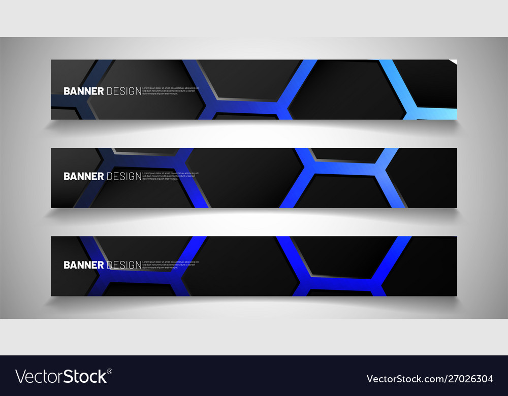 Set background hexagon banner gradient