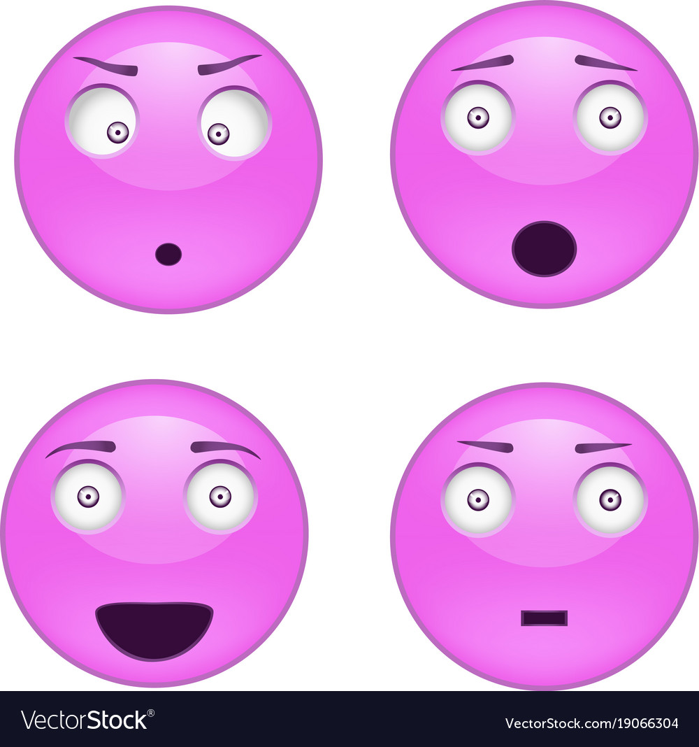 Set of emoji and emotion character smile icons