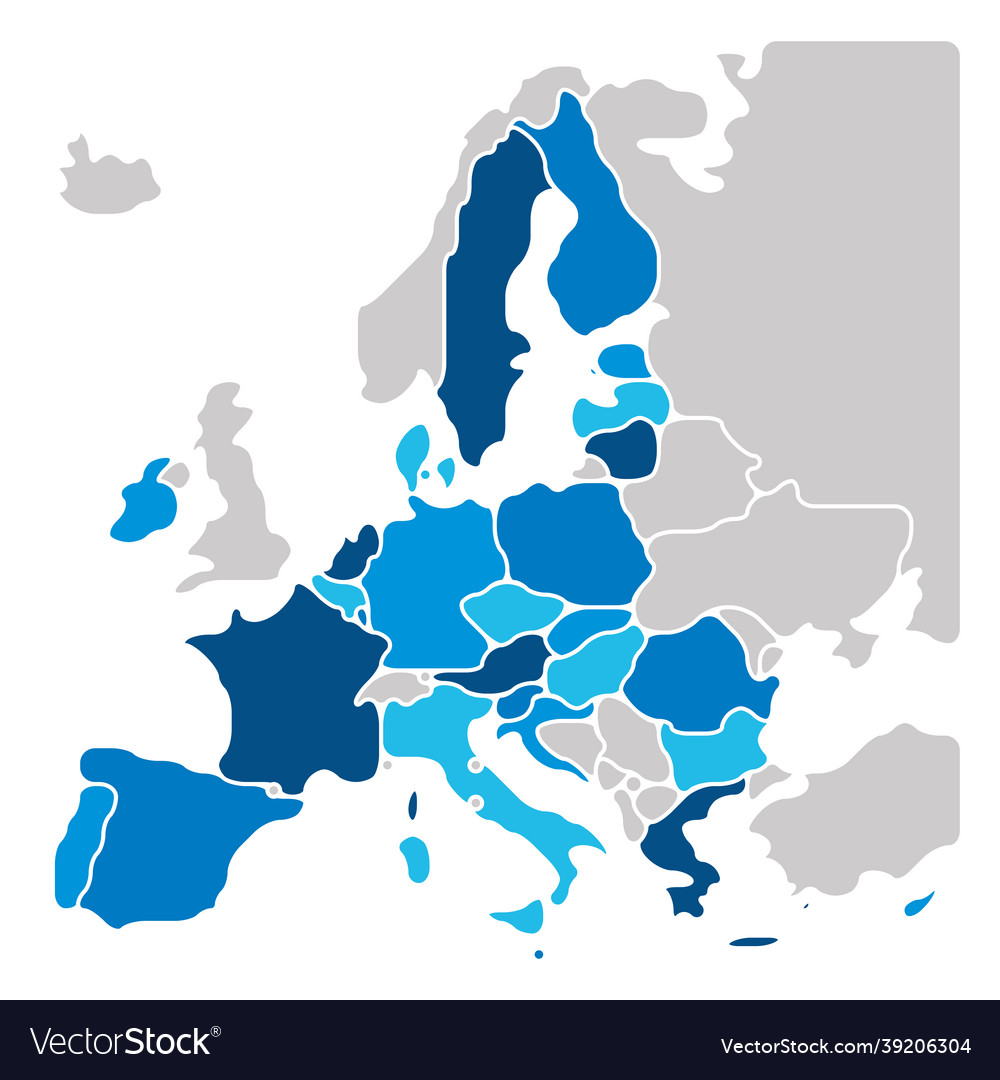 Simplified smooth map of eu vector image Simplified smooth map of eu