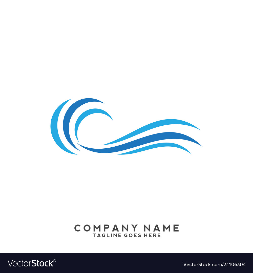 Water wave symbol and icon logo template Vector Image