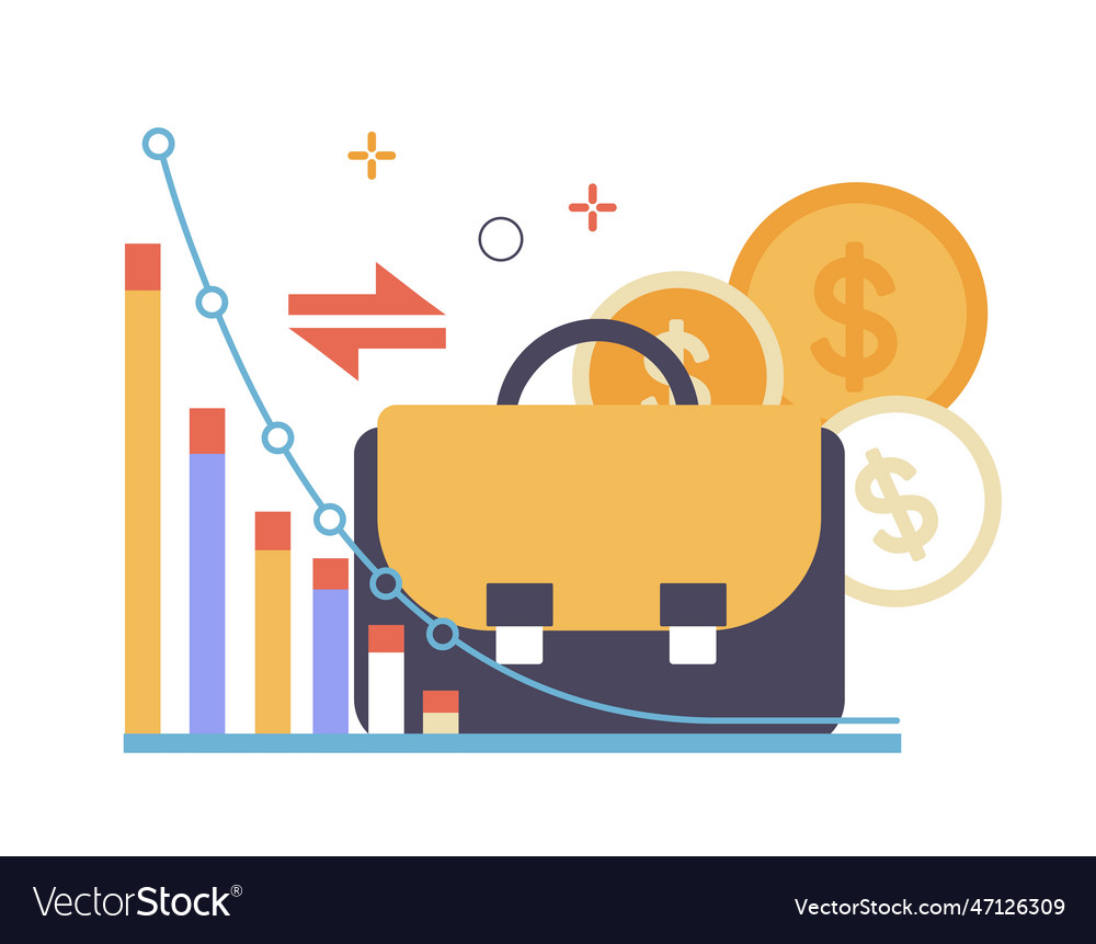 Business and economics management growth stats Vector Image