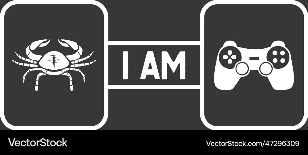 Cancer symbol and gaming controller Royalty Free Vector