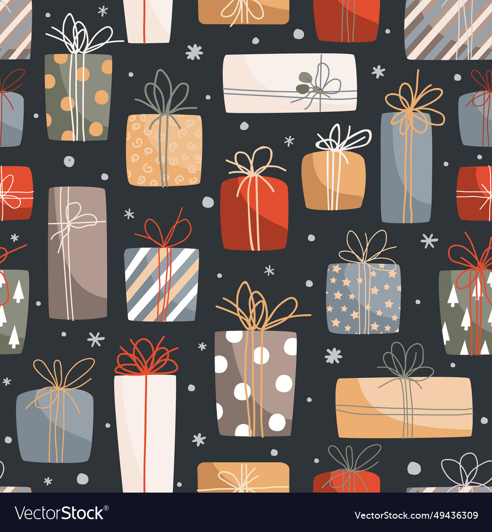 Christmas and happy new year seamless pattern