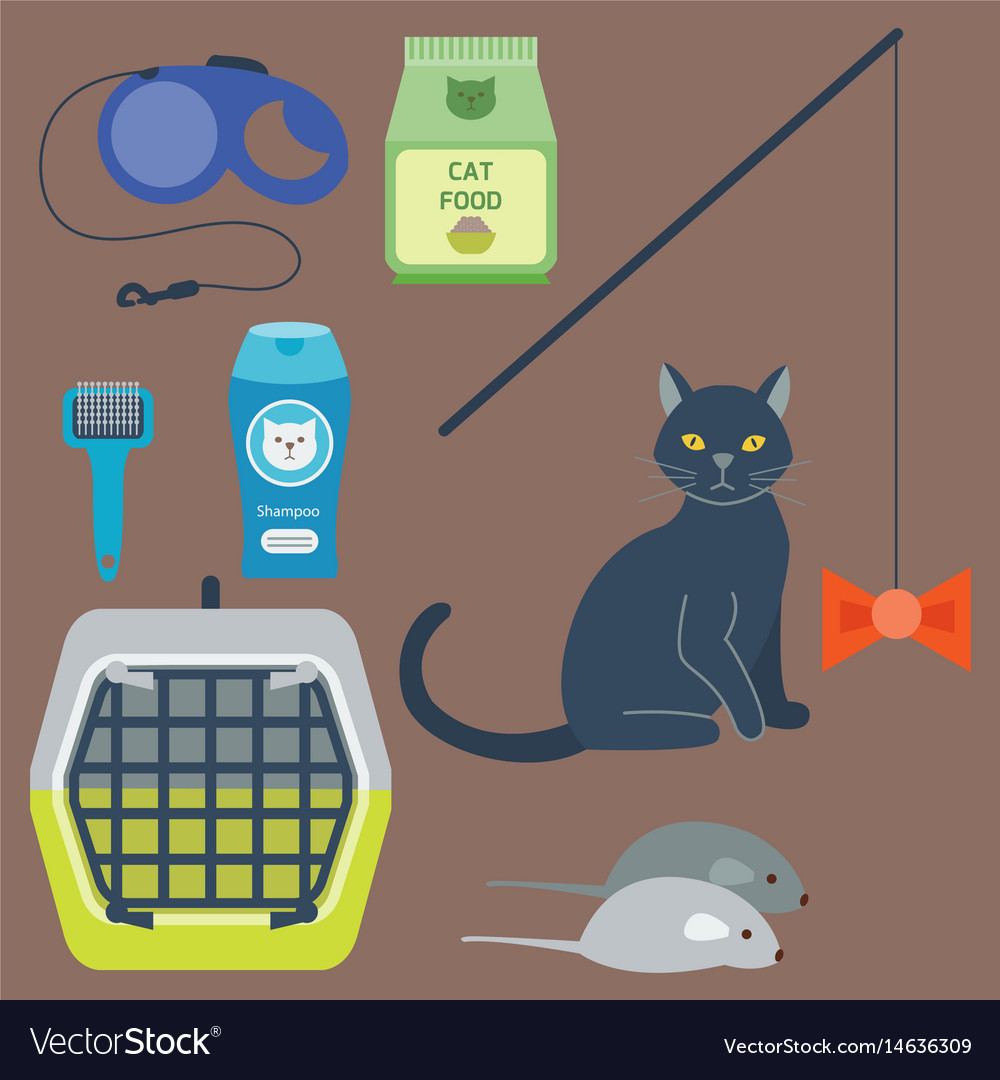 Bunte Katze Zubehör niedliche Tiersymbole
