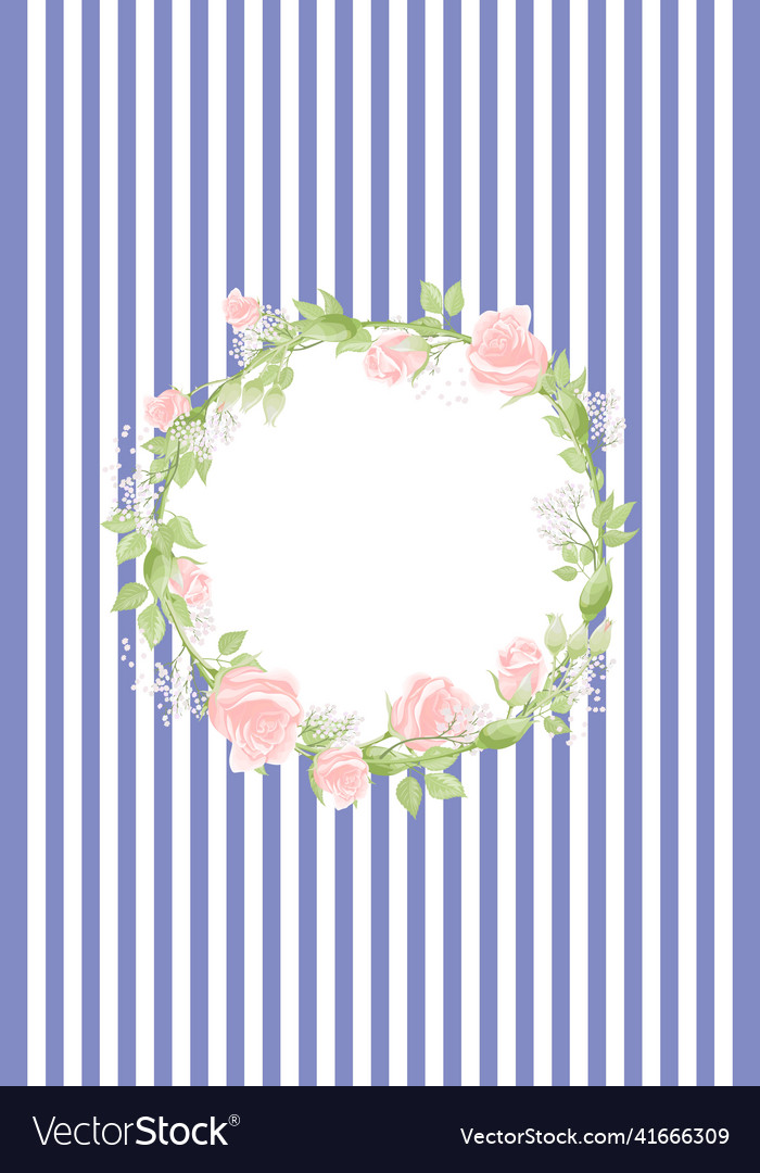 Cream pink rose frame in the shape of circle hand