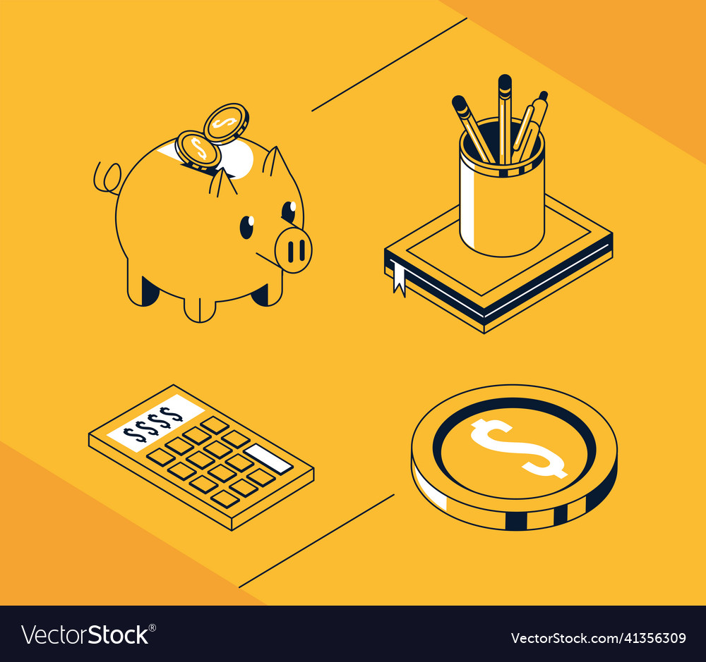 Four loans and schoolarship icons