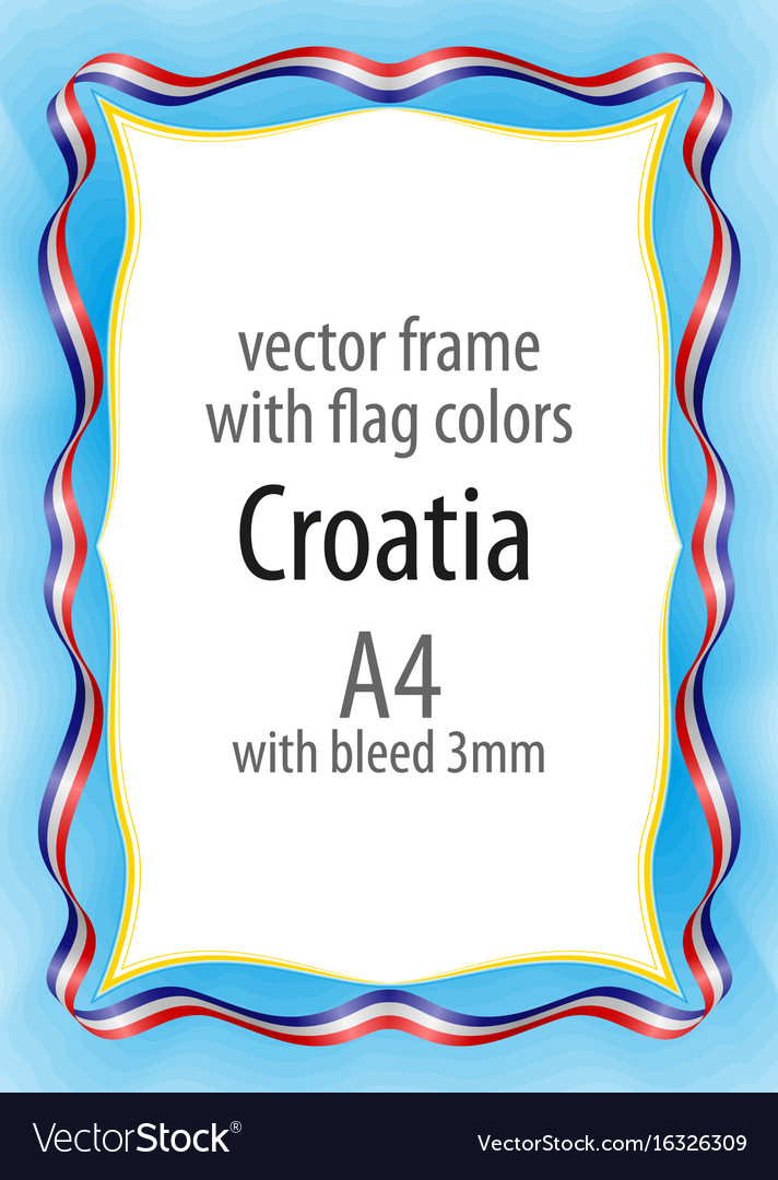Frame and border of ribbon with the colors