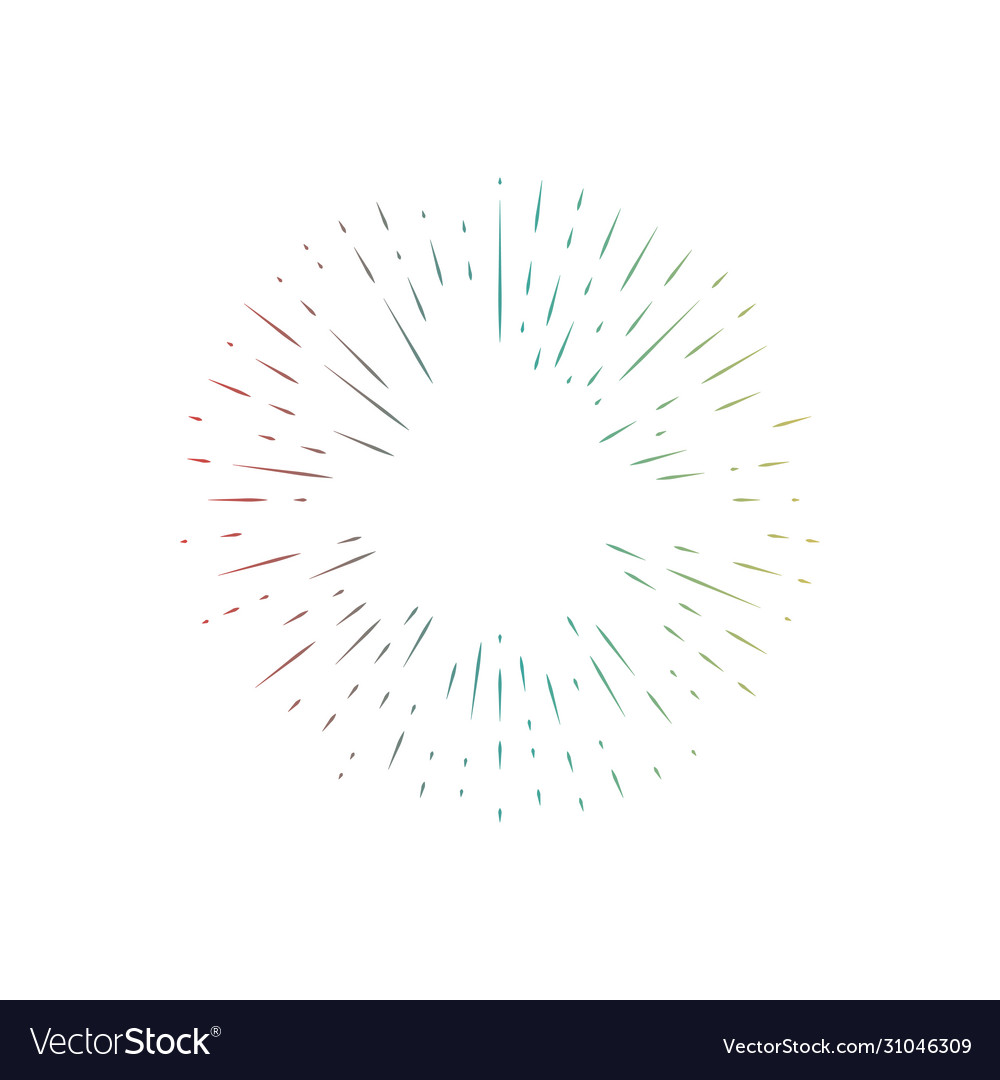 Gradient firework lines on white background vector image Gradient firework lines on white background