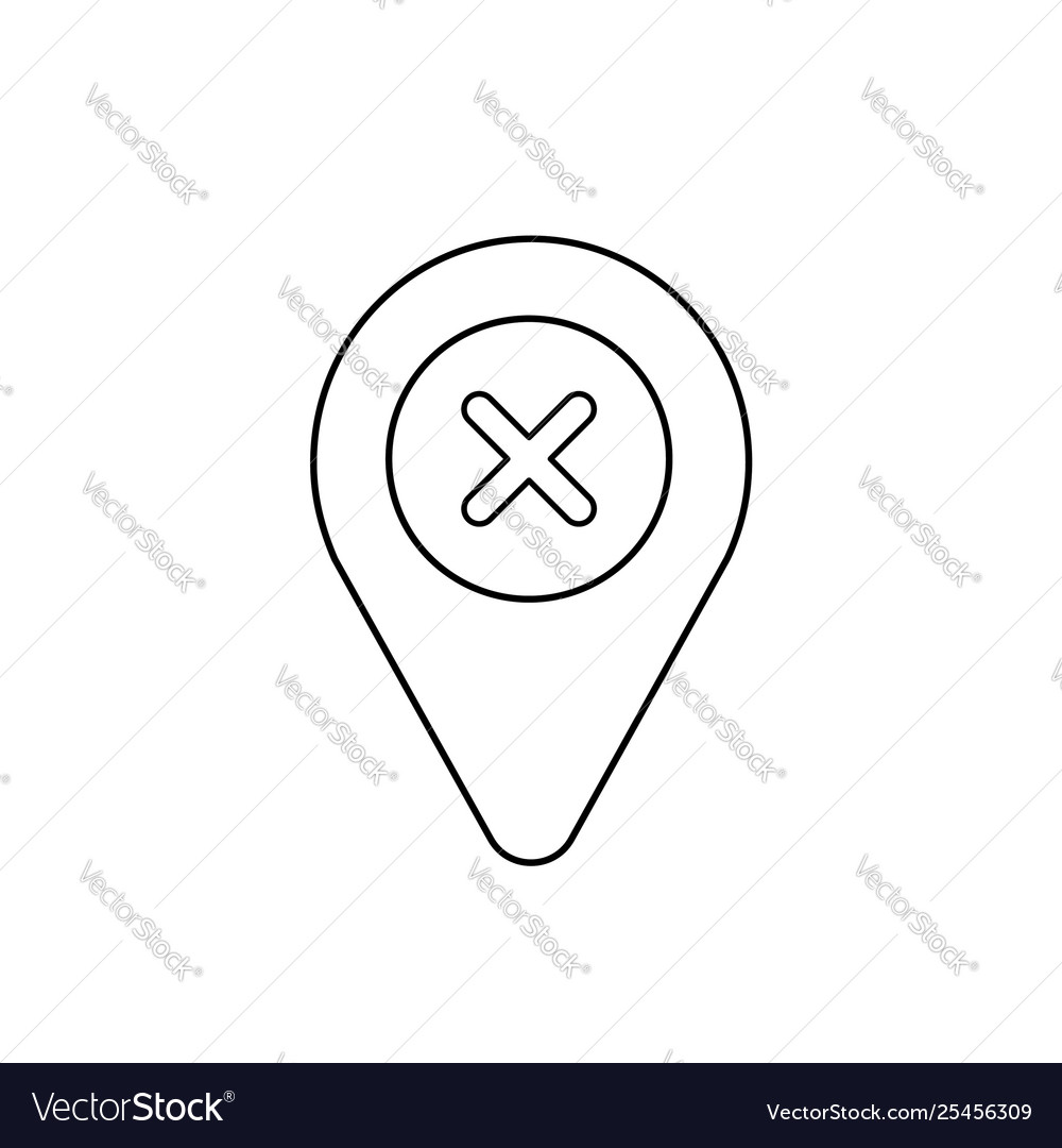 Icon concept x mark inside pointer