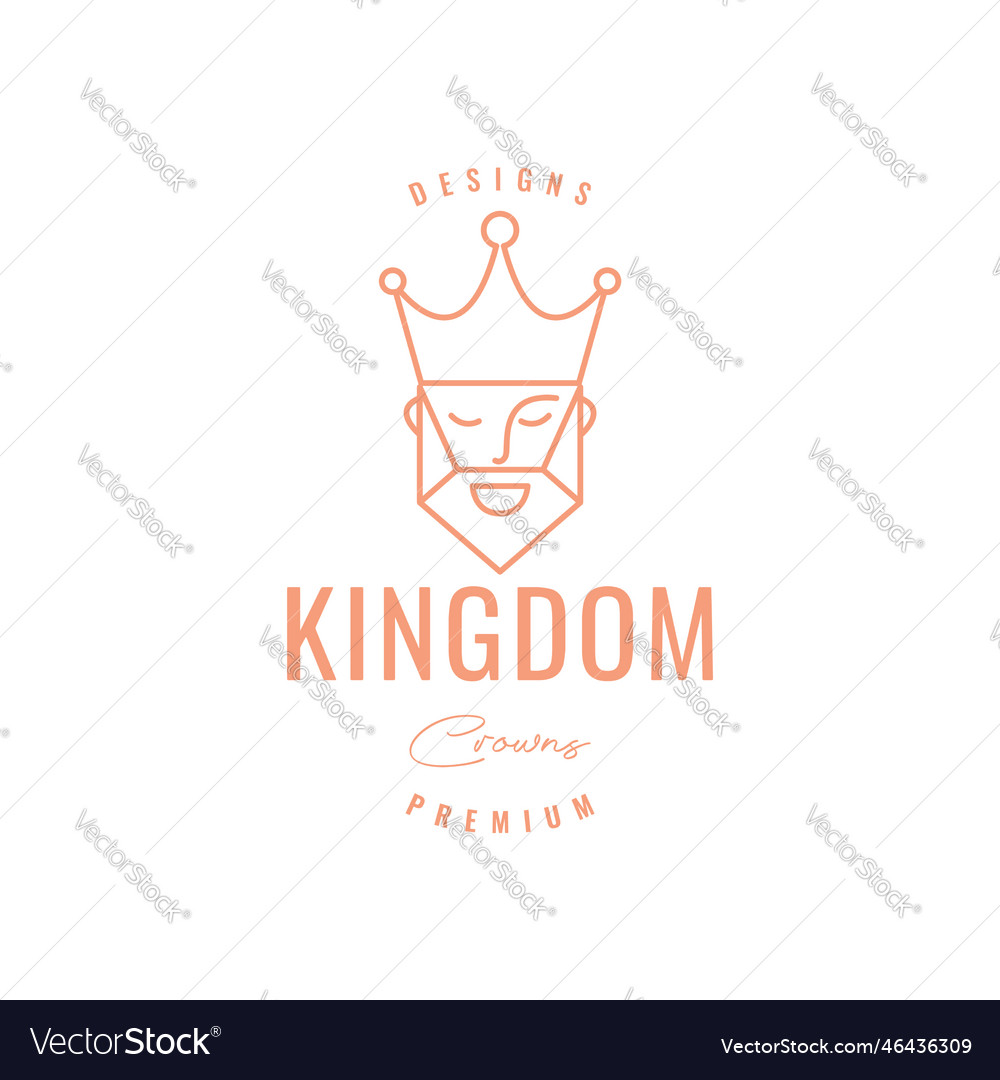 Mascot cartoon face king kingdom crown smile line