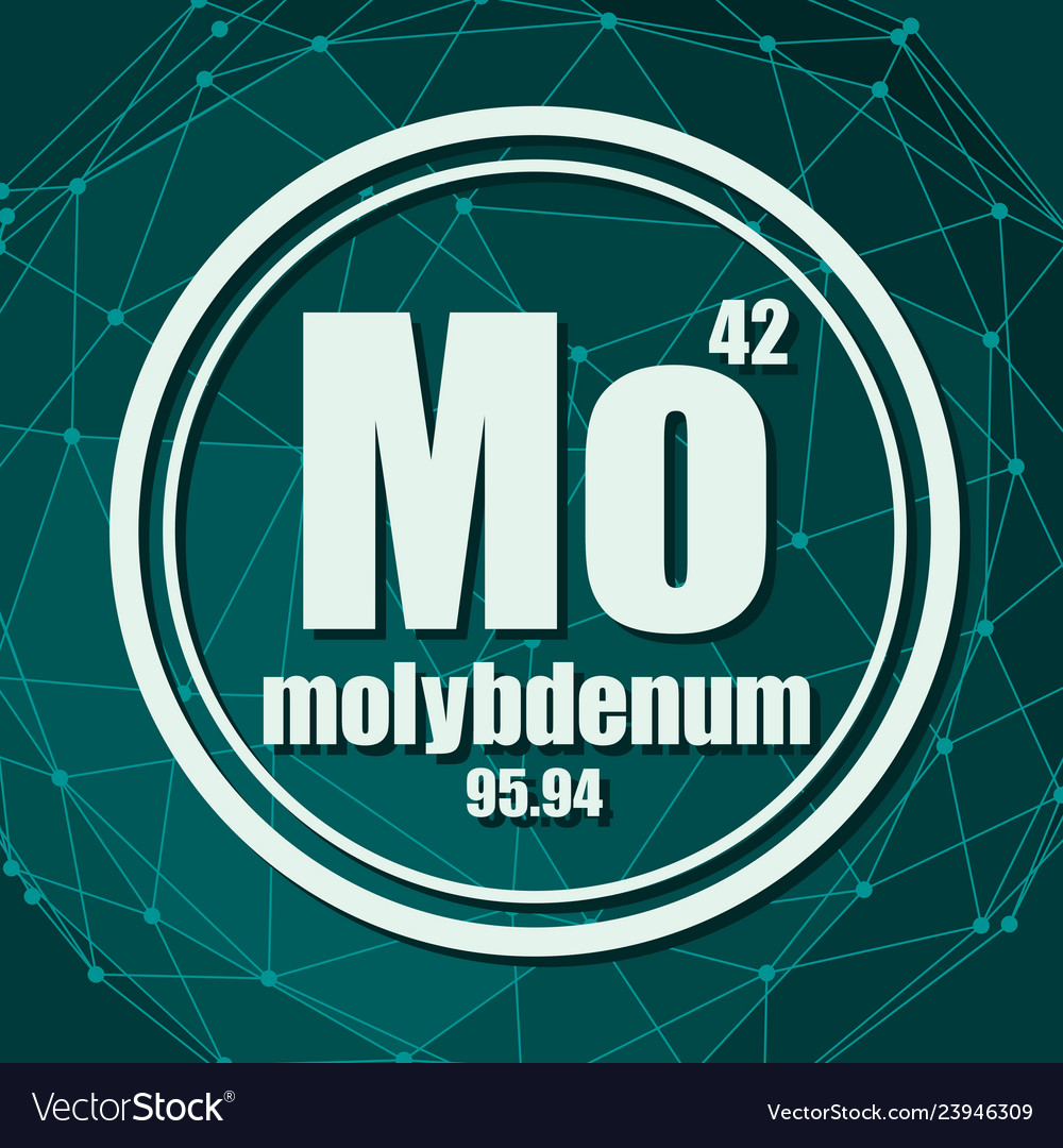 Molybdenum chemical element Royalty Free Vector Image