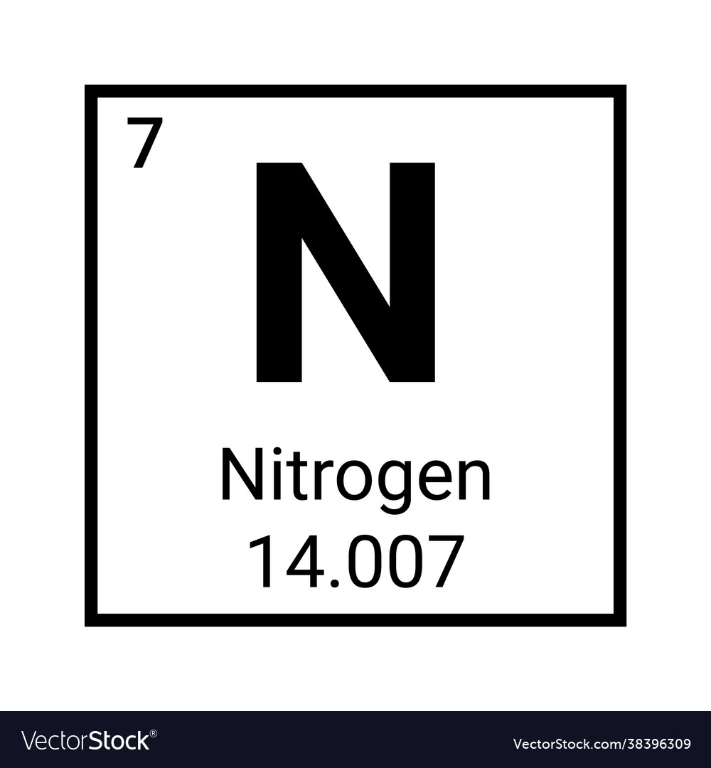 Nitrogen periodic element icon chemical Royalty Free Vector