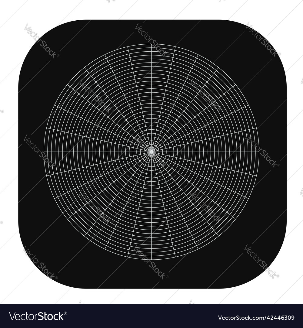Polar circular grid mesh pie chart graph element vector image Polar circular grid mesh pie chart graph element