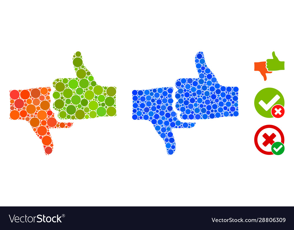Rate thumbs mosaic icon circle dots Vector Image Rate thumbs mosaic icon circle dots
