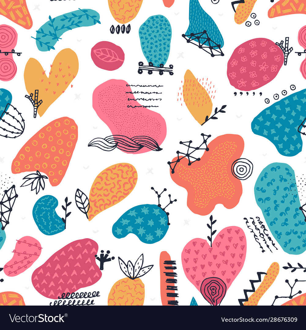 Seamless pattern with hand drawn abstract vector image Seamless pattern with hand drawn abstract
