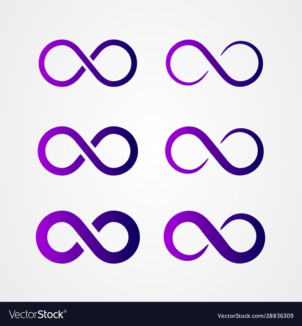 Set infinity icon logo design loop symbol