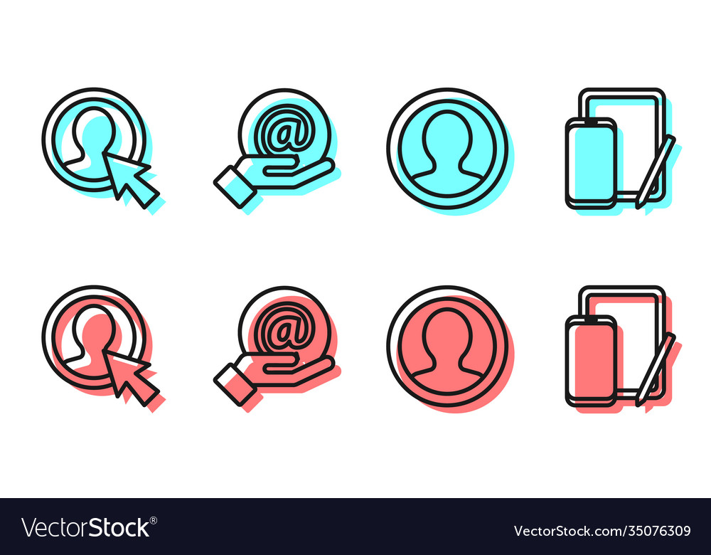 Set line create account screen vector image Set line create account screen
