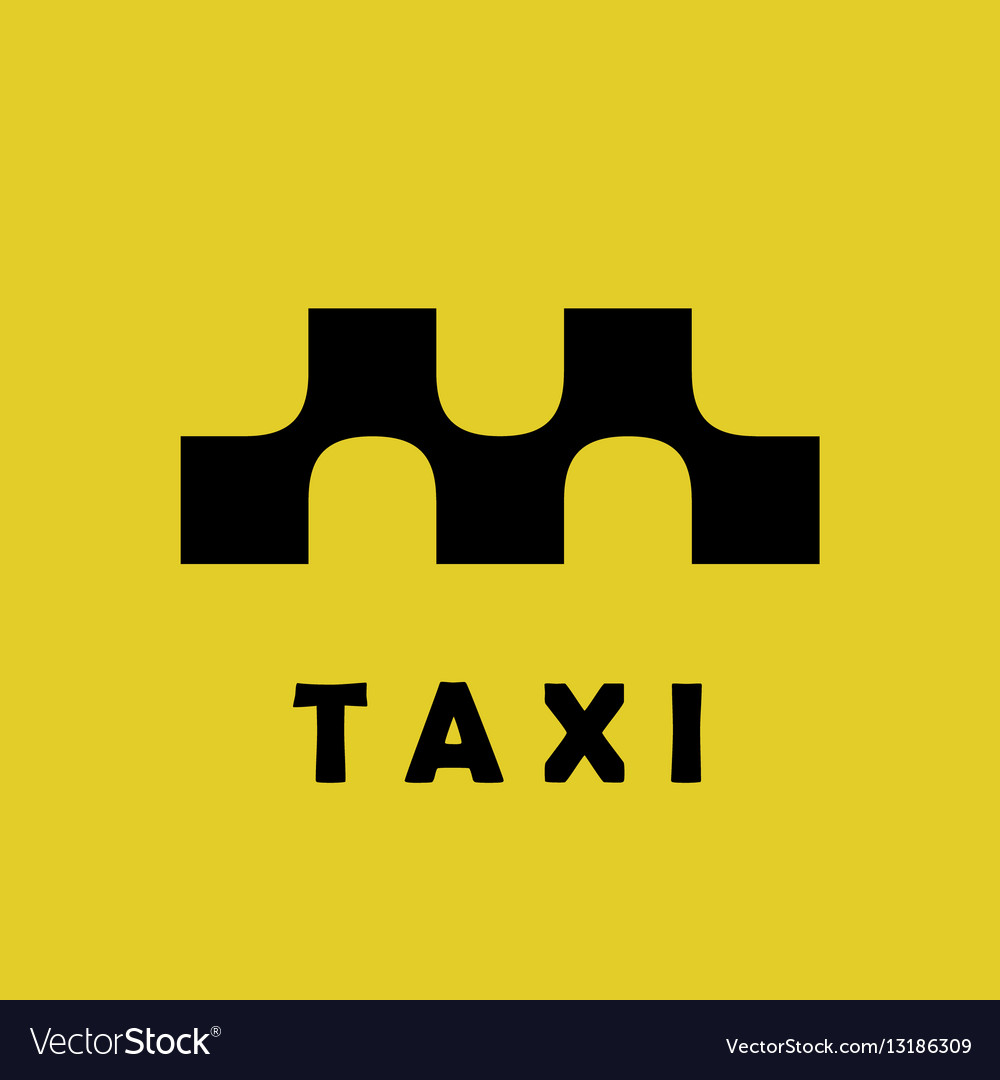 Taxi logo sign squares with smooth connections Vector Image