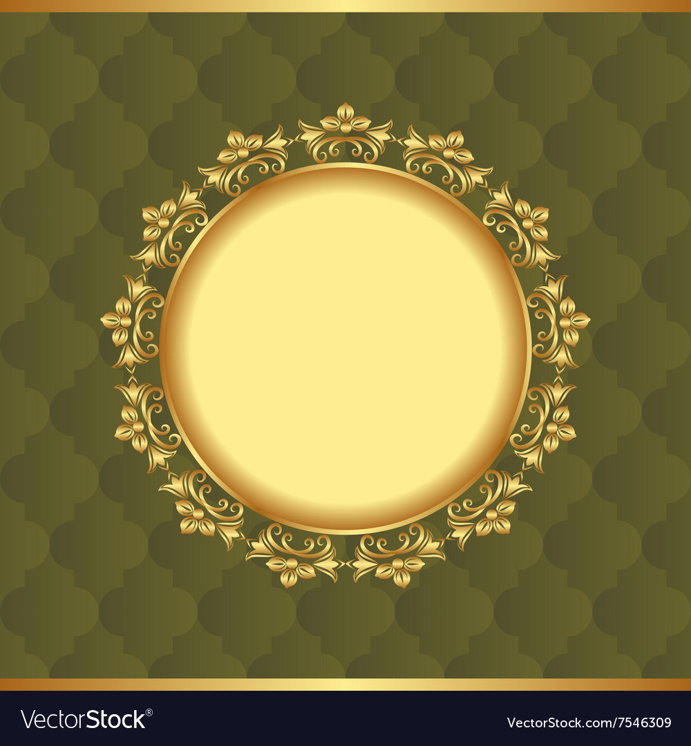 Vintage background with golden frame Royalty Free Vector