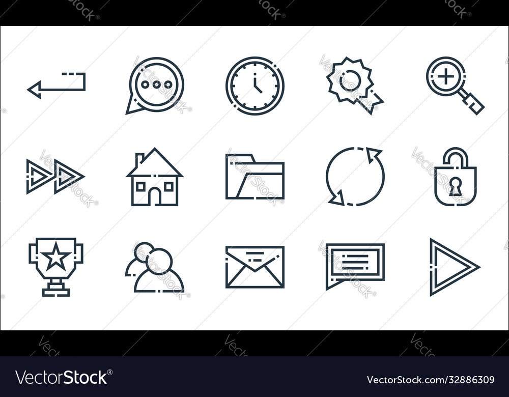 Web essentials line icons linear set quality vector image Web essentials line icons linear set quality