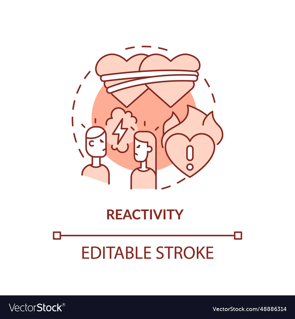2d red linear icon reactivity concept vector image 2d red linear icon reactivity concept